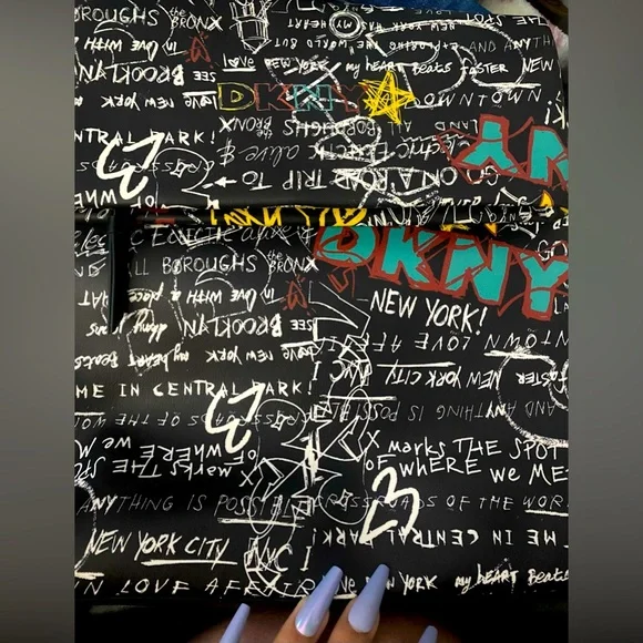Dkny Tilly Graffiti Fold Over Backpack Tote Purse s-l400.jpg main image 4